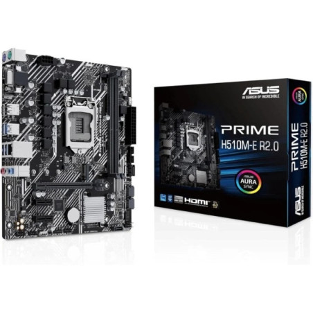 Asus Prime H510M-E R2.0 Motherboard Intel 1200 2x DDR4, Intel® 1GB Ethernet, USB 3.2 Gen 1 Type A, MicroATX